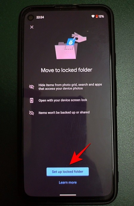 Step 3 - Then, tap on Set up Locked Folder to proceed