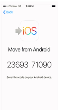 Step 4 - Enter the 10- digit or 12-digit code that is displayed on your iPhone on your Android phone