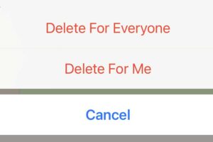 WhatsApp message delete feature