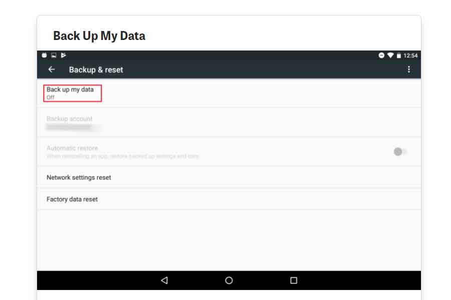 Bckup and reset data Android phone
