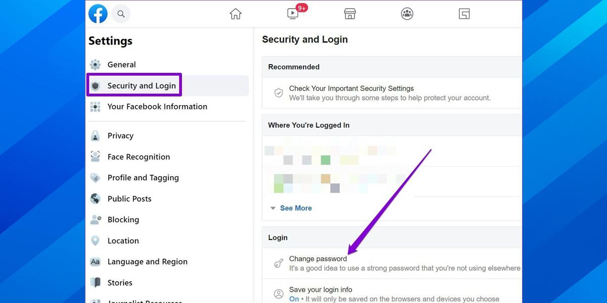 How to Change your Facebook password
