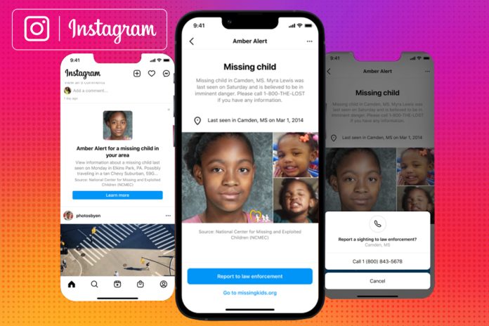 Instagram AMBER Alerts