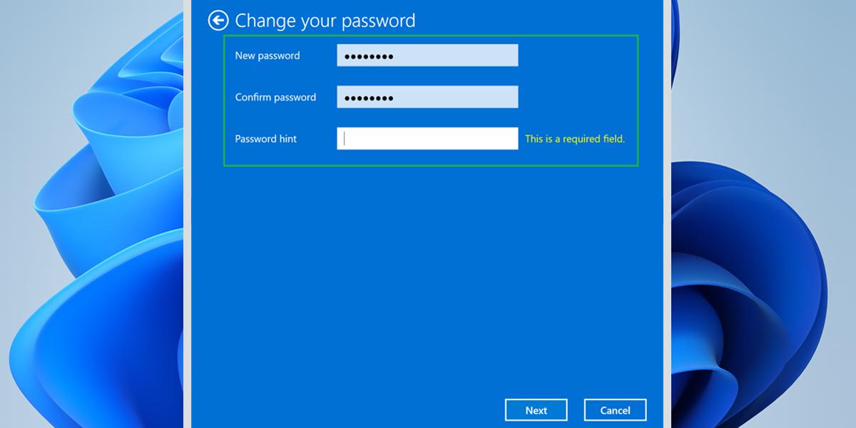 enter your new password