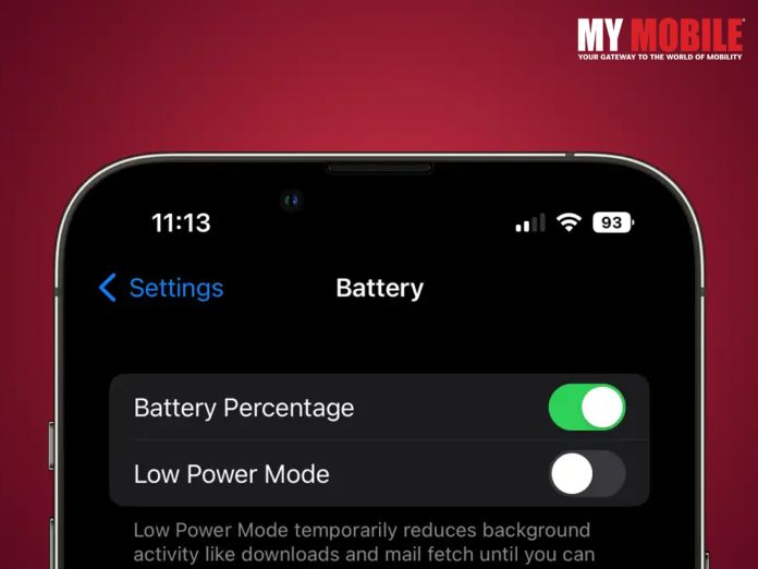 Battery percentage in iOS 16