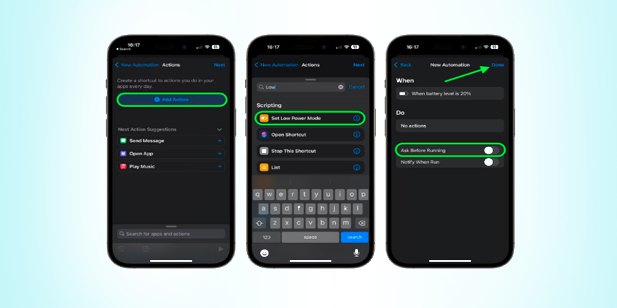 Steps to Automate the Low Power Mode