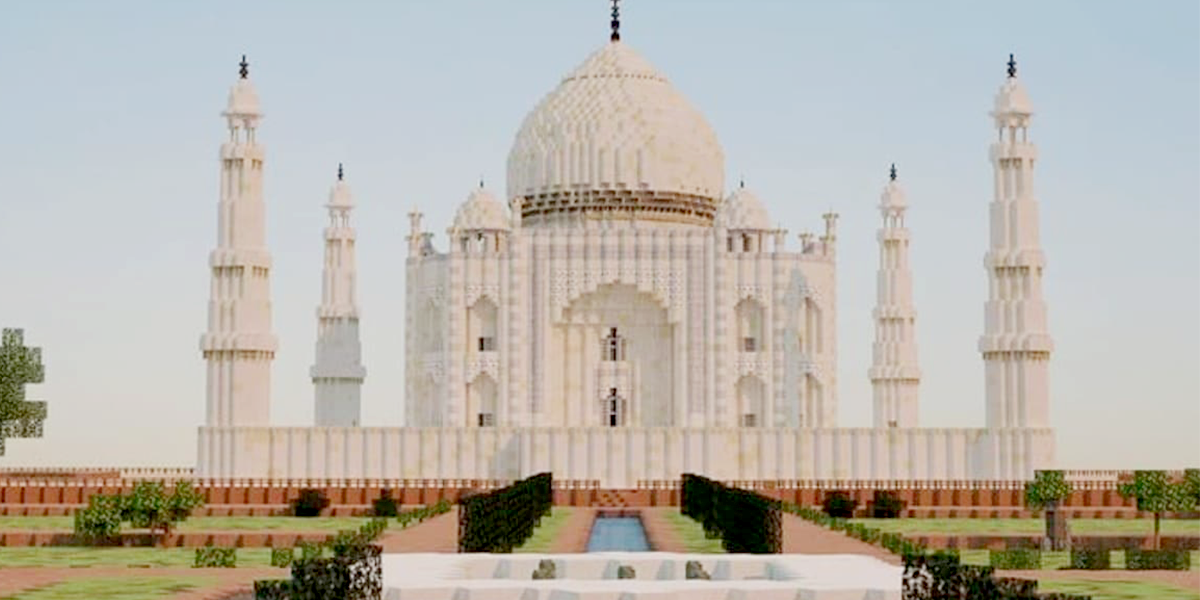 Taj Mahal Created in Minecraft Game