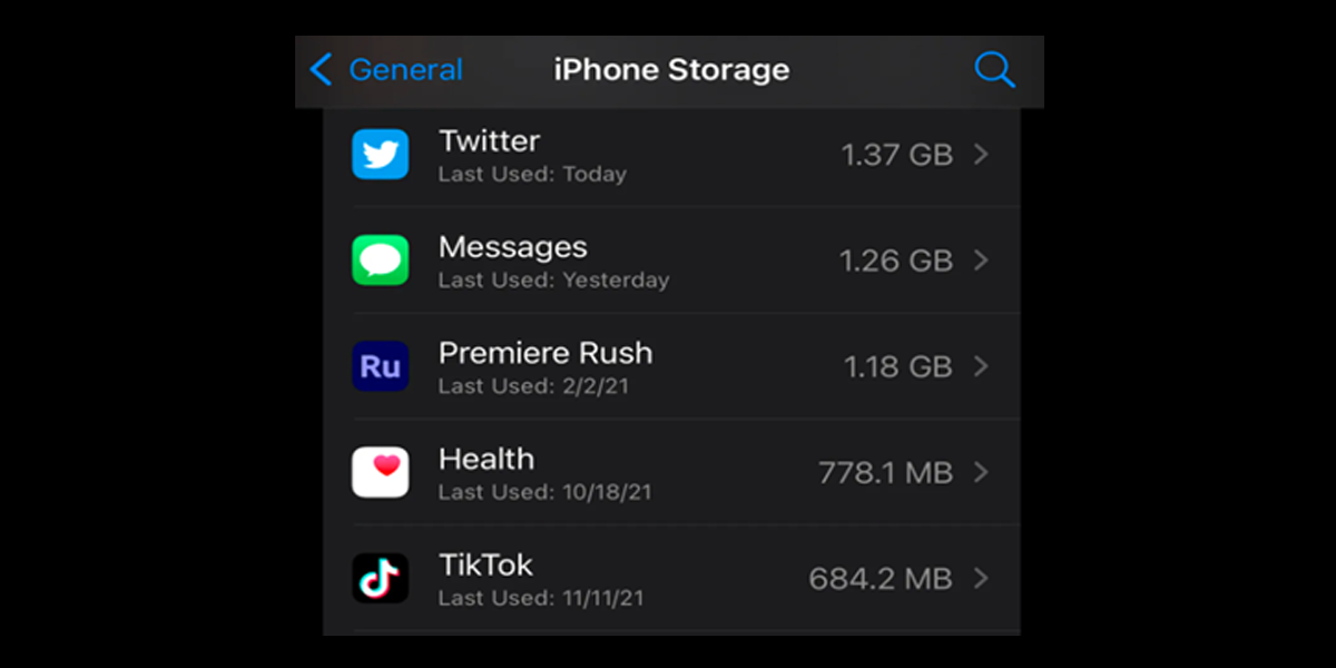 iPhone Storage Space