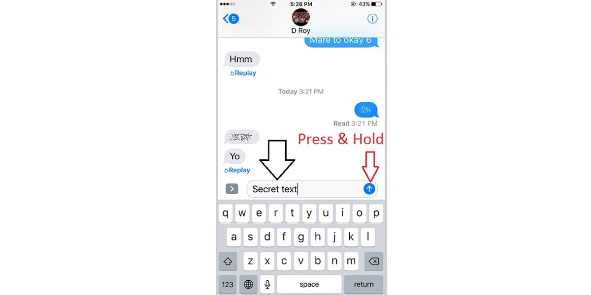 Invisible Message from iPhone