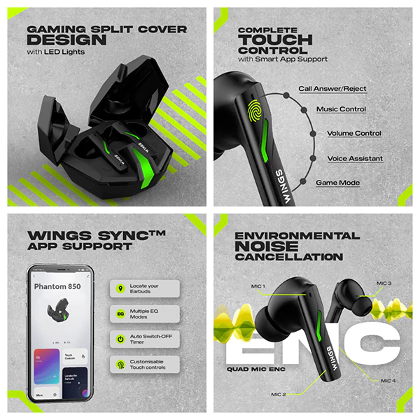 Wings Phantom 850 TWS Earbuds