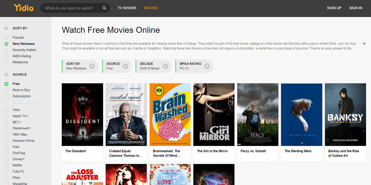 online indian movies websites list free