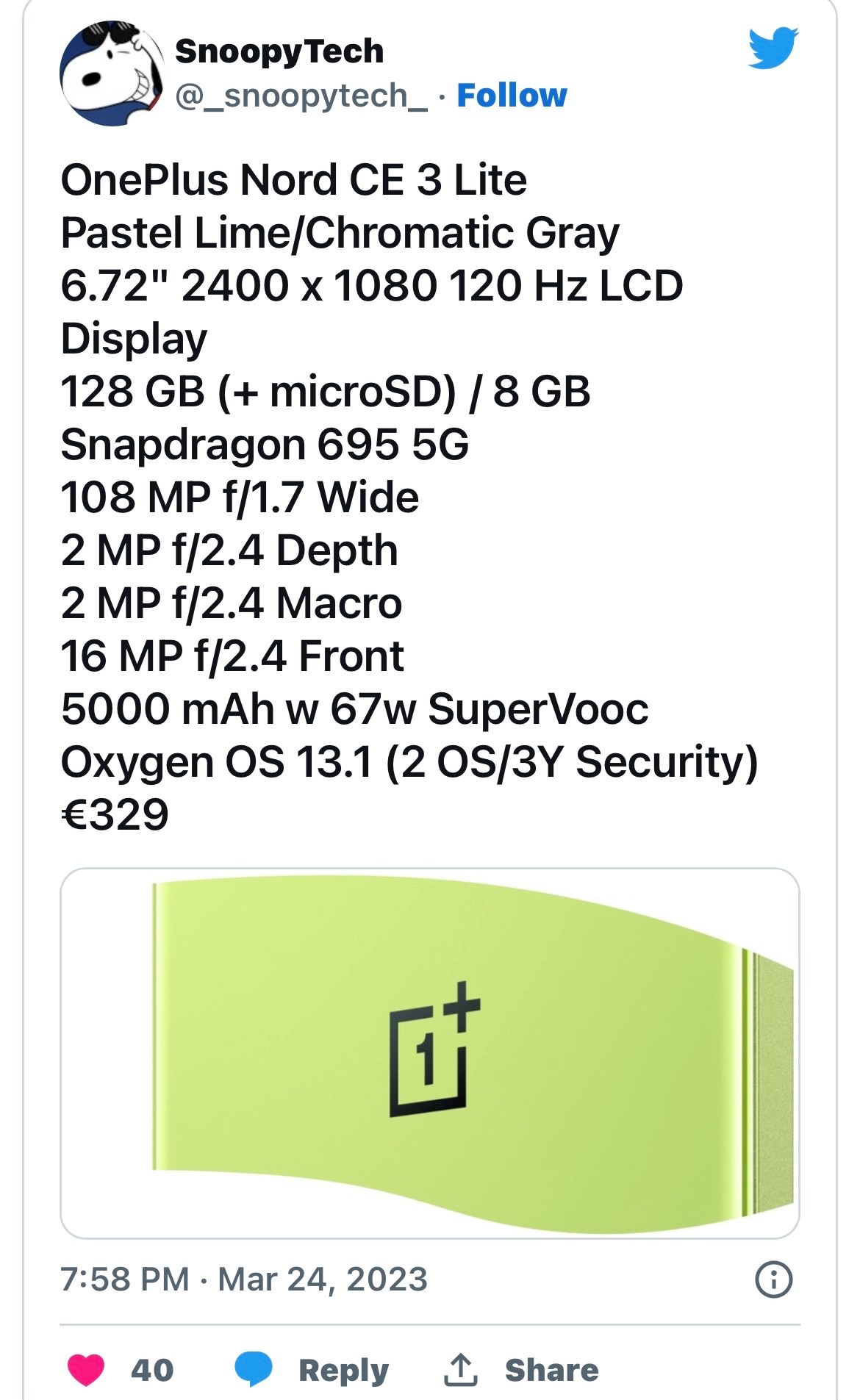 OnePlus Nord CE 3 Lite 