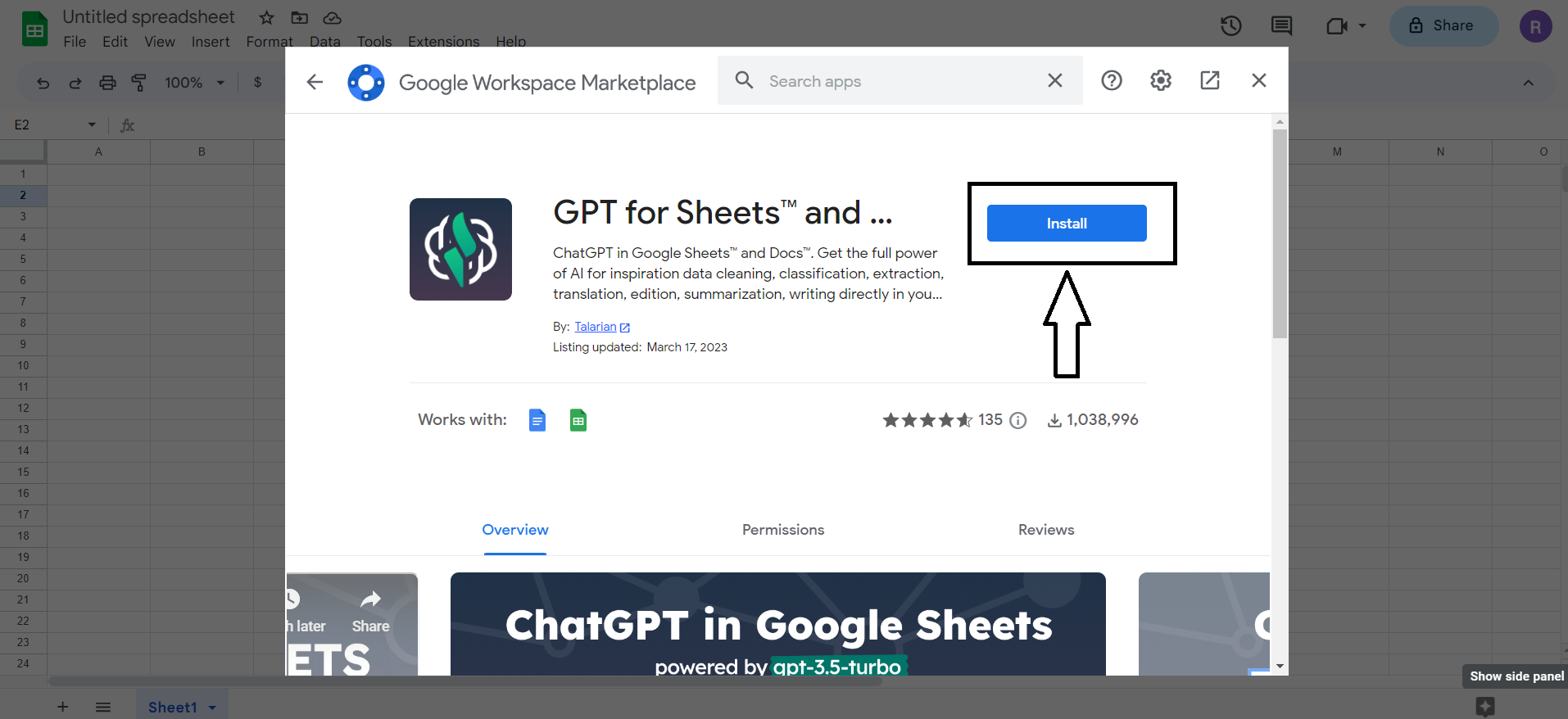 ChatGPT in Google Sheets