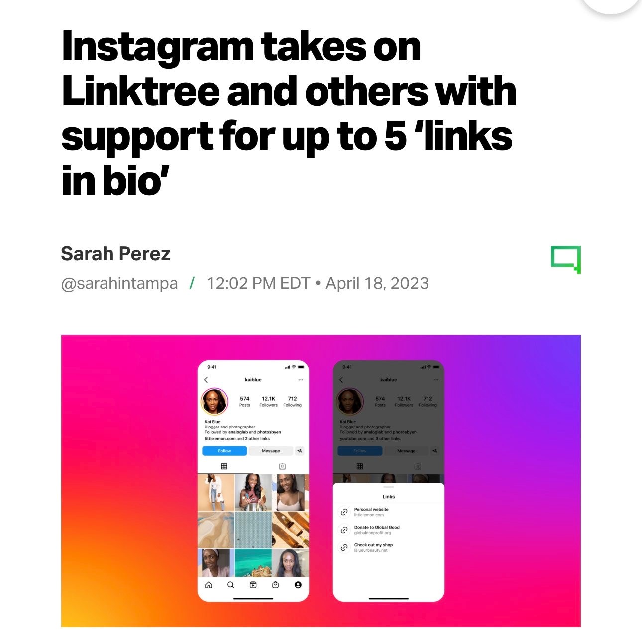 Instagram Link Features