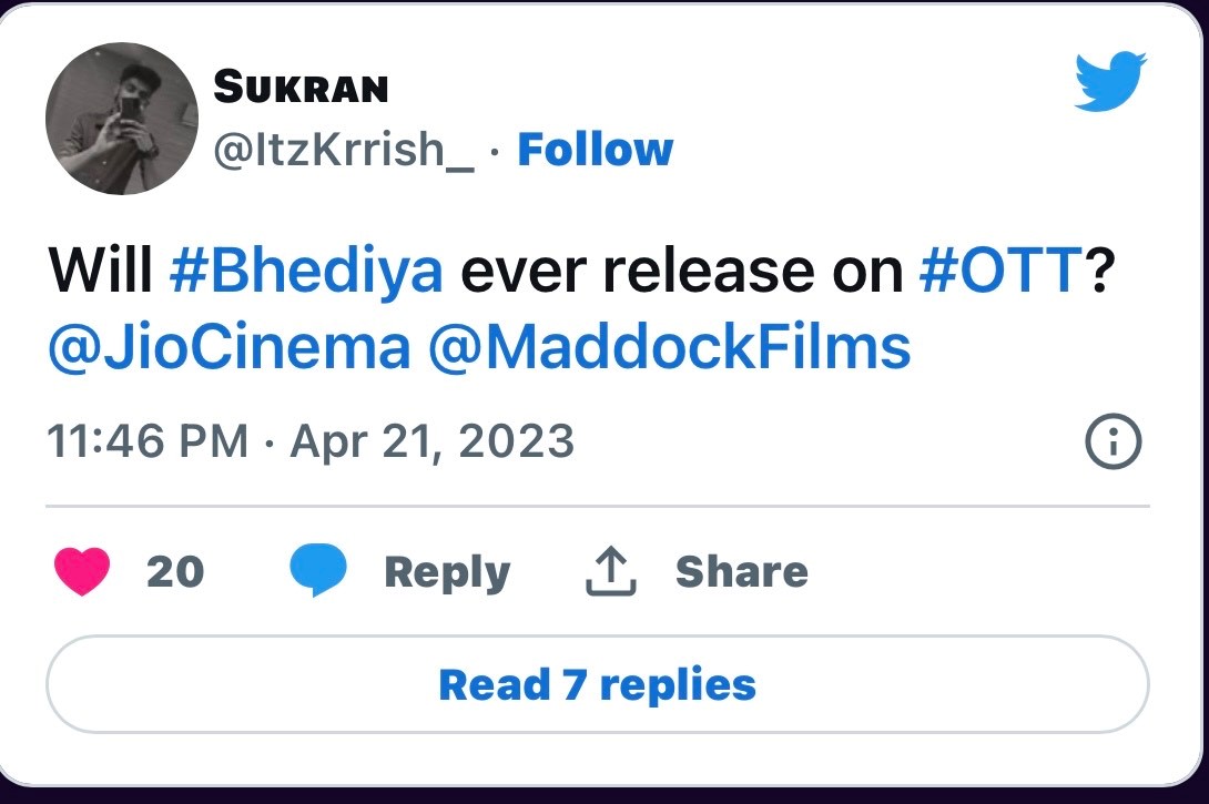 Bhediya OTT release