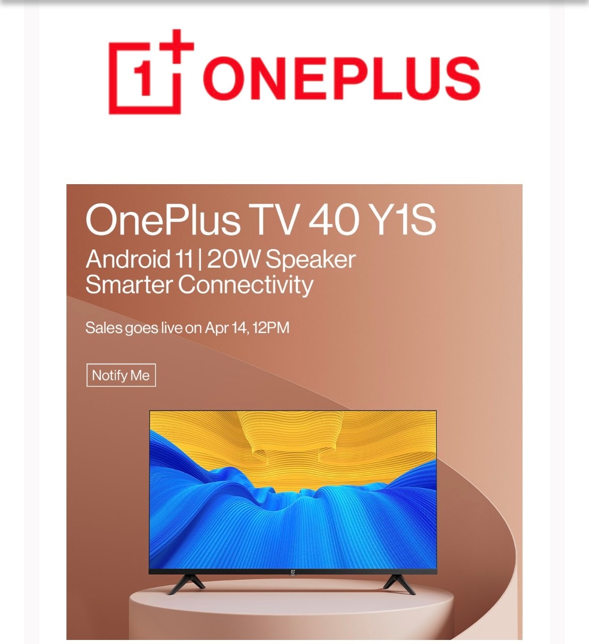 OnePlus to bring in OnePlus TV 40 Y1S, open sale begins on 14th April 2023