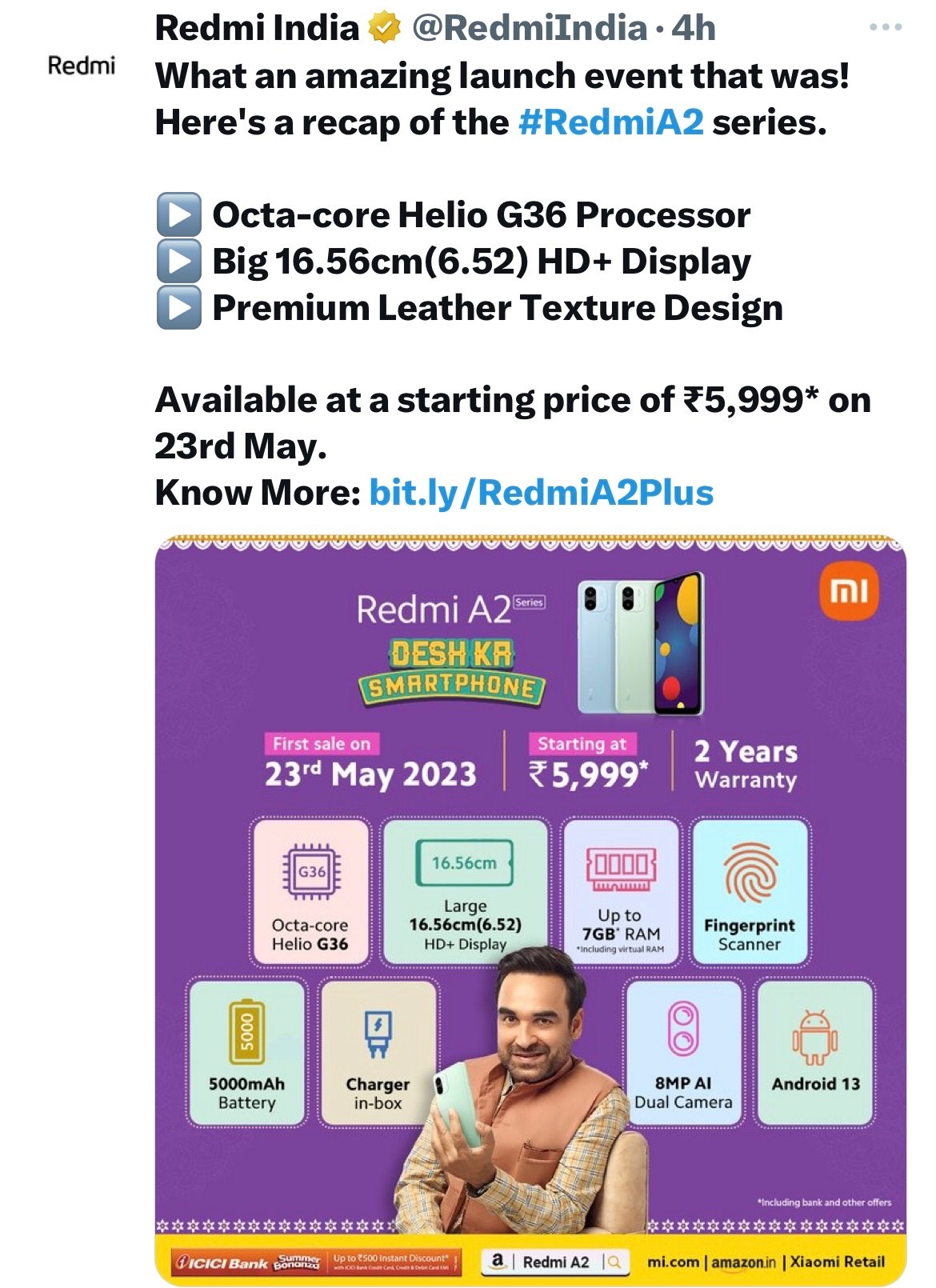 Redmi A2, Redmi A2+ launched in India: price, specifications, availability