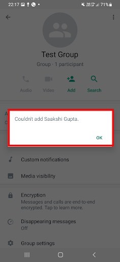 WhatsApp Contact Blocking Feature