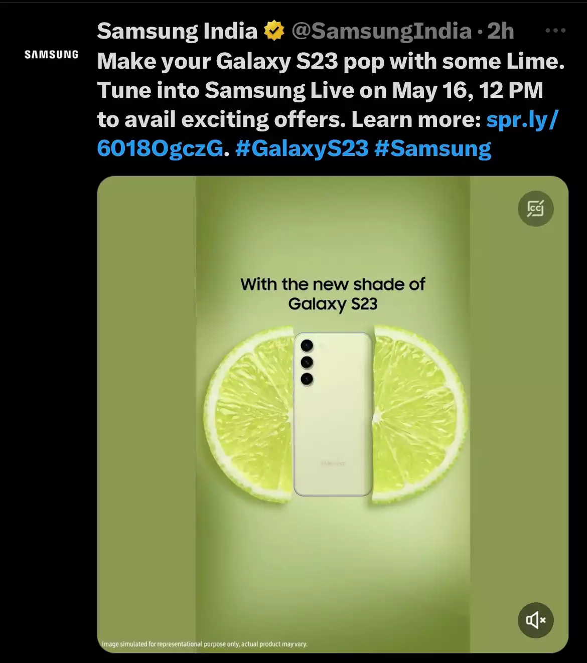 Samsung Galaxy S23 Lime colour