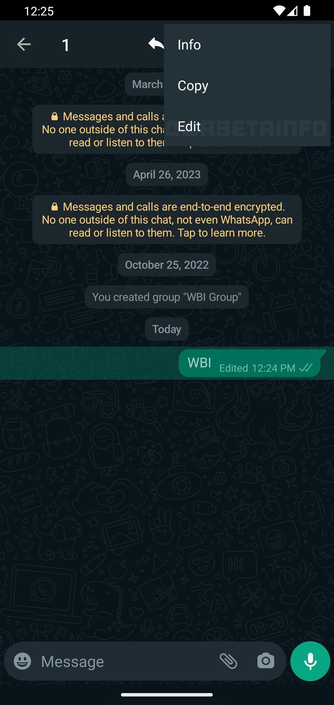 WhatsApp Edit Message Feature