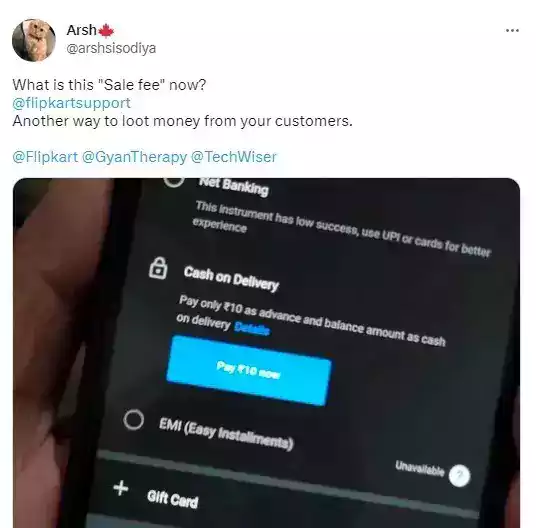 Flipkart charging Rs 10 ‘sale fee’
