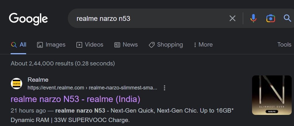 Realme Narzo Smartphone
