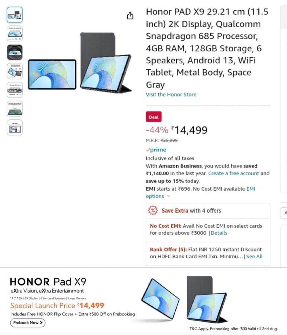 Honor Pad X9: Price in India