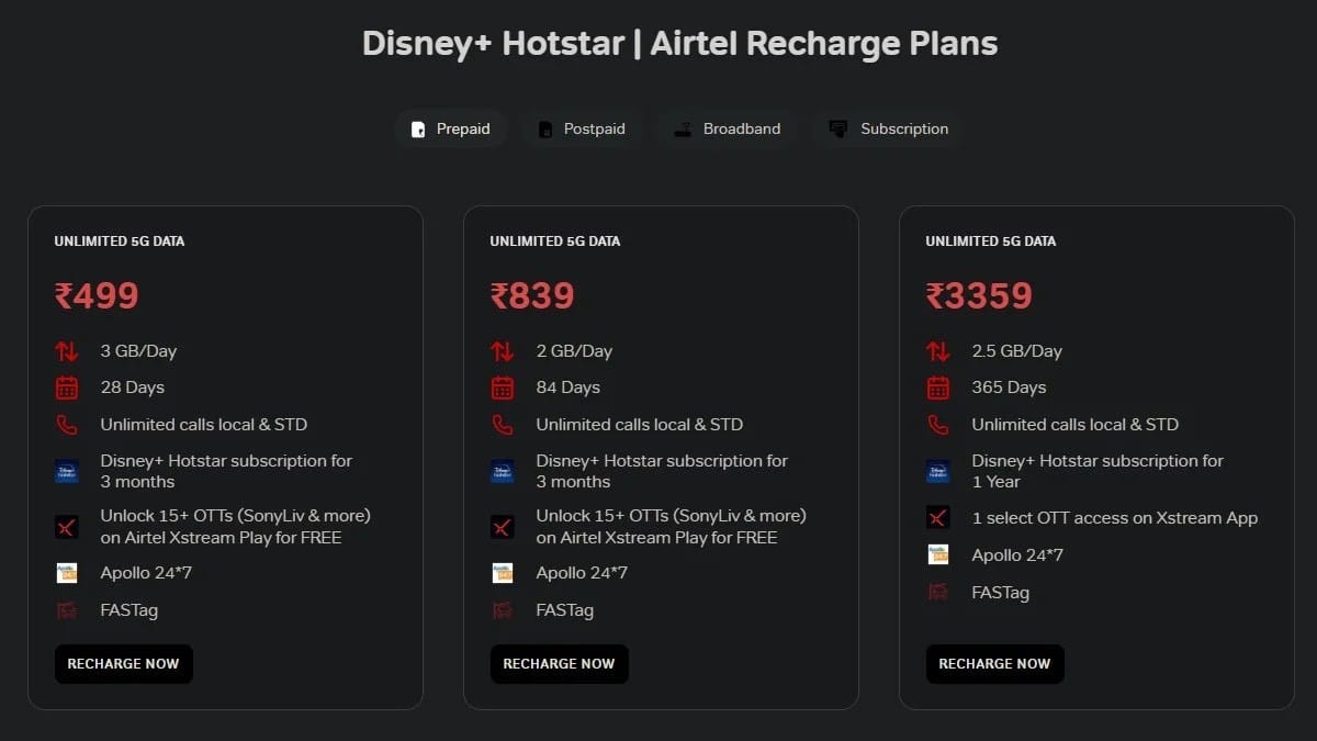 Airtel Rs 399 Plan