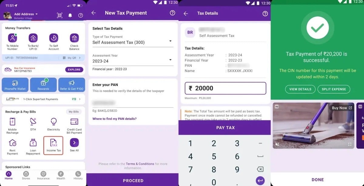  How to pay Income Tax using PhonePe