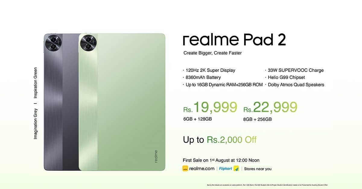 Realme Pad 2: Price in India and Availability