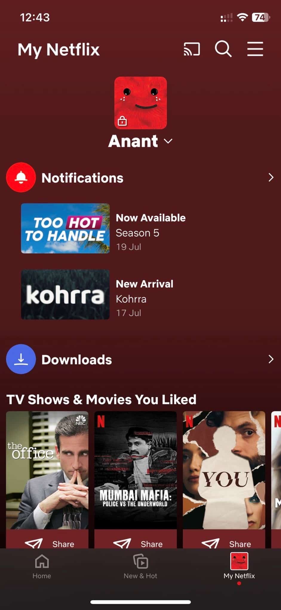 My Netflix Tab Availability