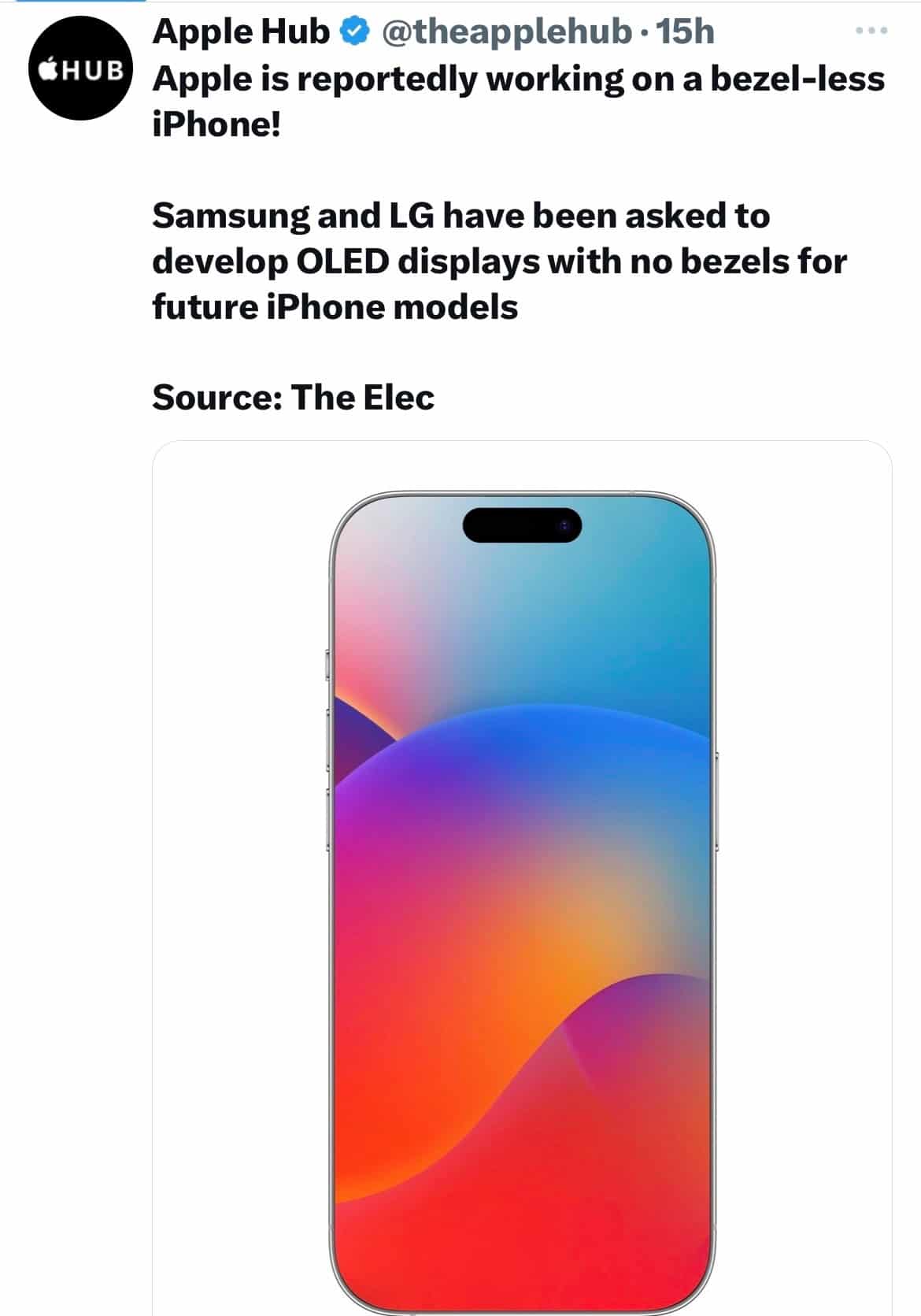 Apple iPhone Bezels-Smaller or No More