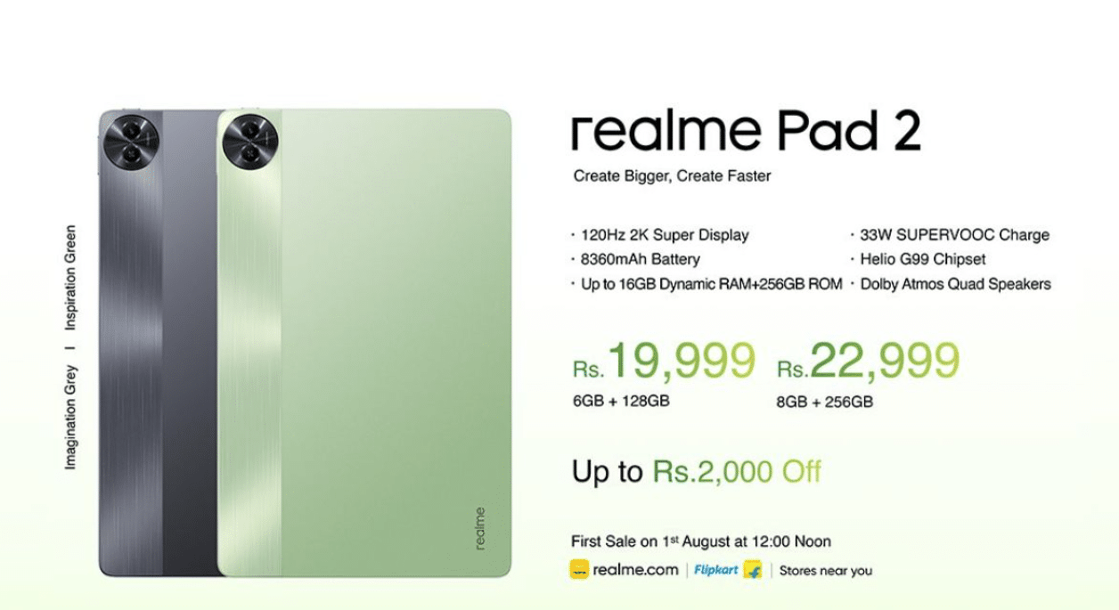 Realme Pad 2: Pricing and Availability