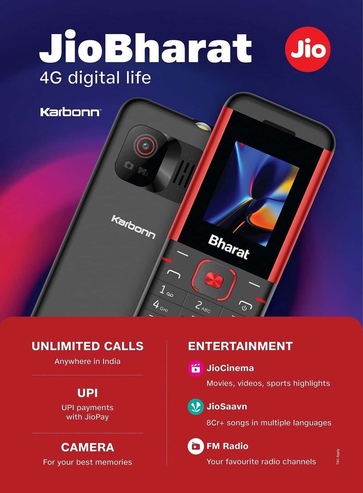 Karbonn Jio Bharat Phone Design, Features