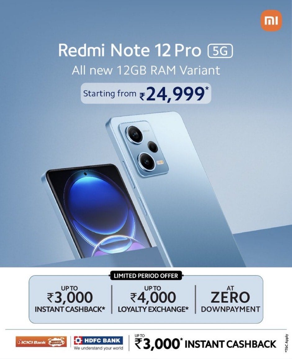 Redmi Note 12 Pro 5G 12GB/256GB Price and Availability