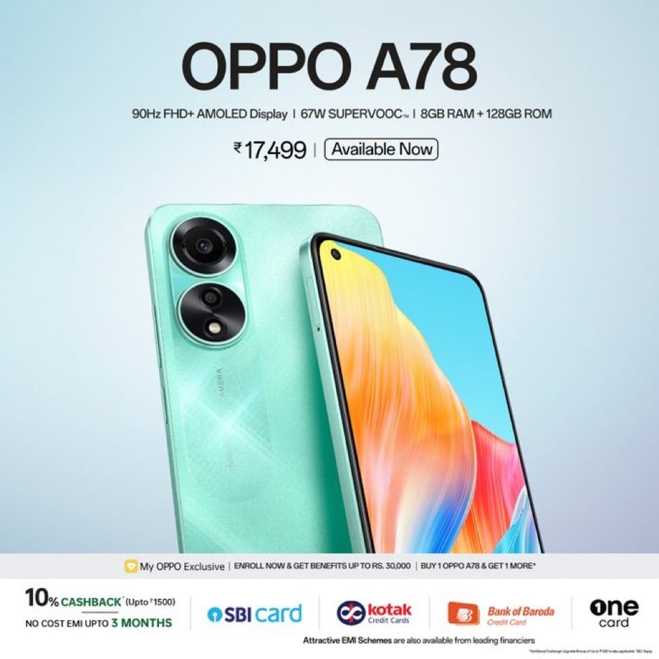 OPPO A78 Price In India, Availability