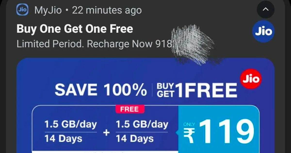 Jio’s Rs 119 Cheapest Prepaid Recharge Plan