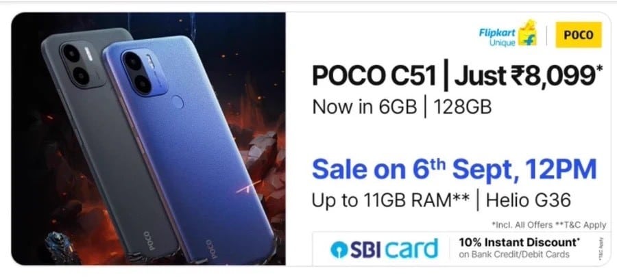 POCO C51 6GB + 128GB: Price and Availability