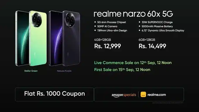 Realme Narzo 60X: Pricing and Offers