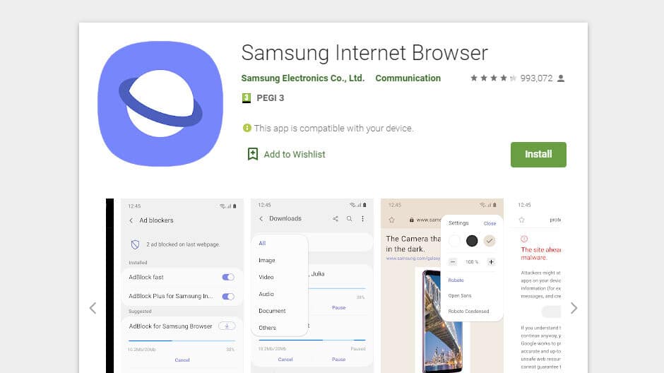 Samsung Internet Browser Update