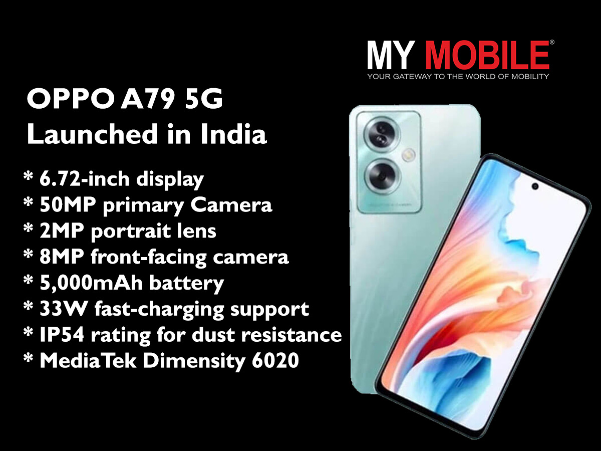 OPPO A79 5G with 90Hz display, MediaTek Dimensity 6020 SoC, 50MP camera  launched in India: price, specifications