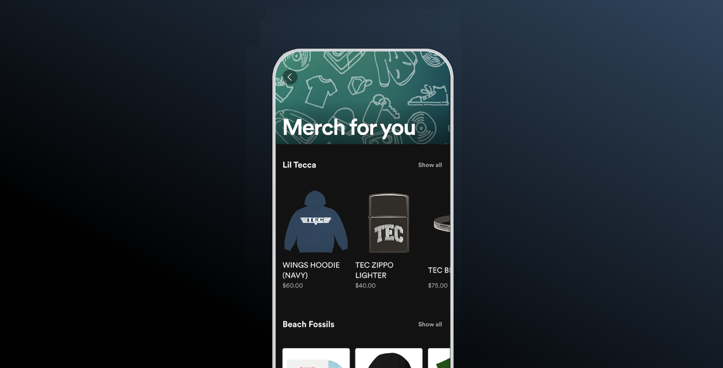 Spotify Unveils In-App Merch Hub