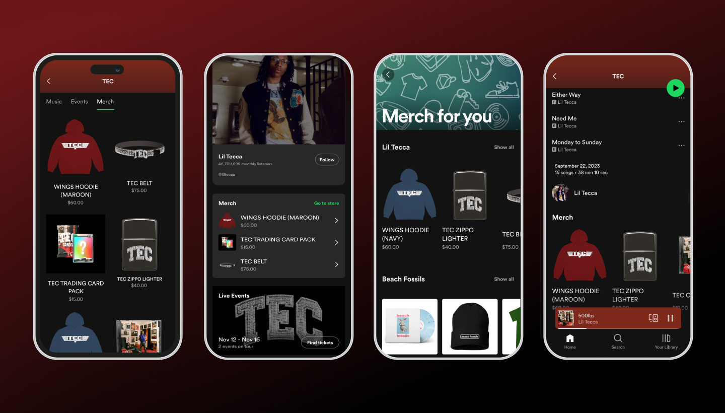 Spotify Unveils In-App Merch Hub