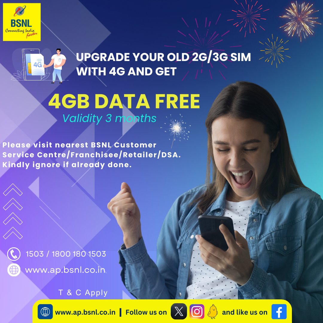 BSNL 2G, 3G Users Get Free Upgrade to 4G SIM 