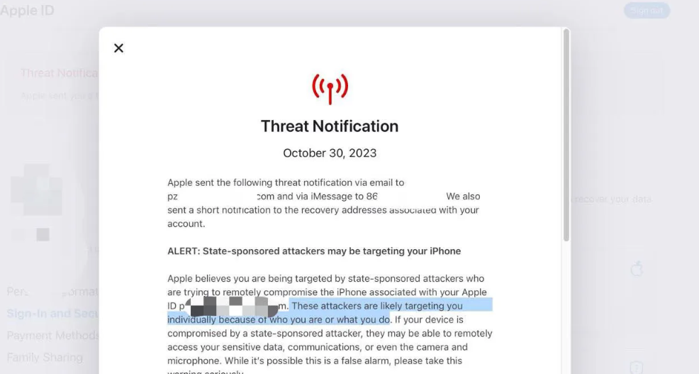Apple Sends iPhone Hack Warnings