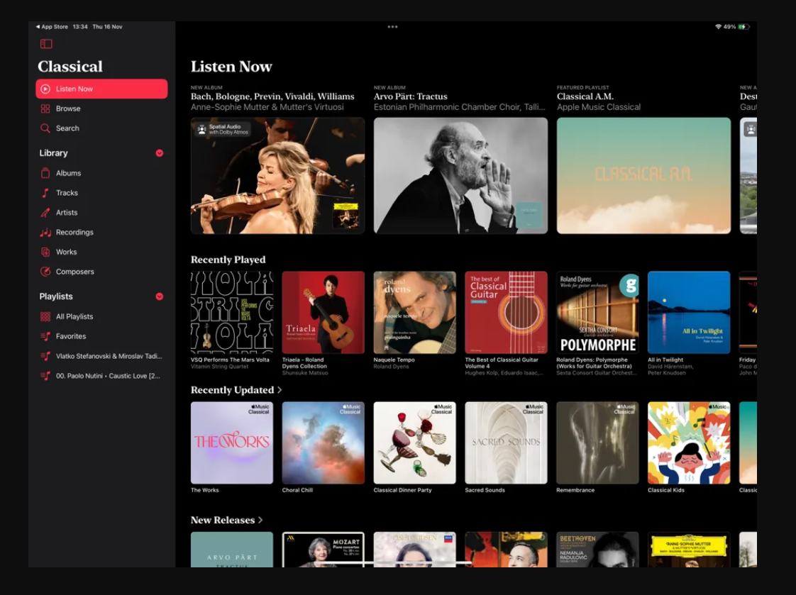 Apple Music Classical Now Available on iPad with Enhanced Features