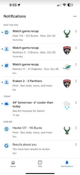 Google App Android Notifications