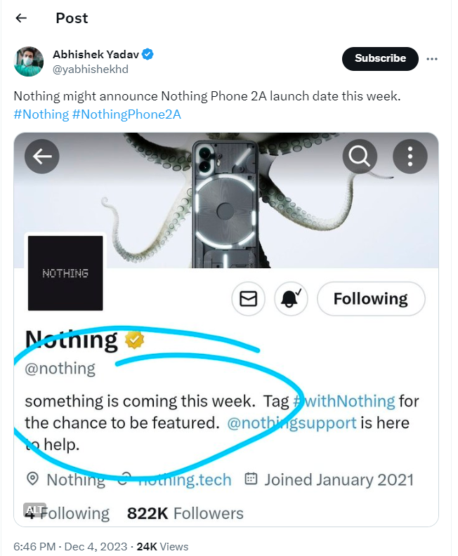 Nothing Phone 2a: Potential Teaser and BIS