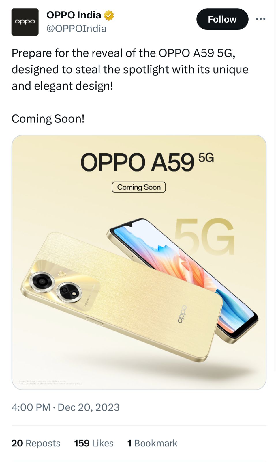 OPPO A59 5G: Launch and Expectations