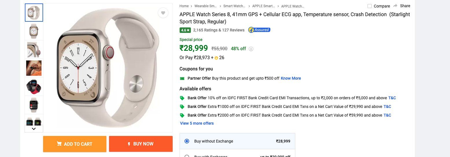Apple Watch Series 8 Now at Record Low Price on Flipkart