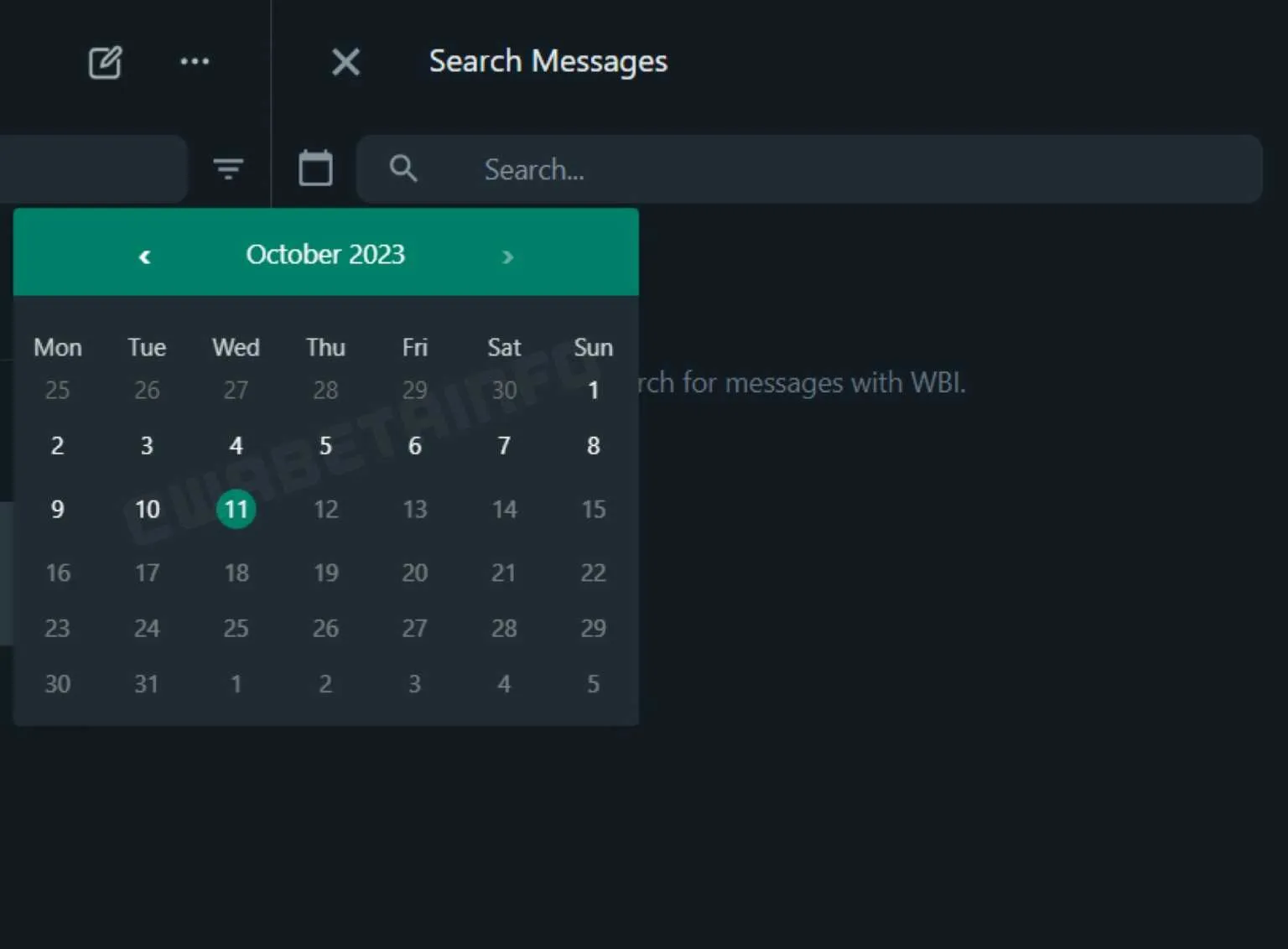 Search Chat by Date on WhatsApp Web